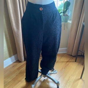 Ted Baker Black Lace Joggers with Rose Gold Button